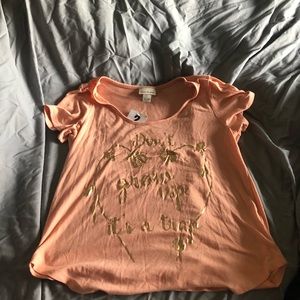 Shirt sleeve shirt peach